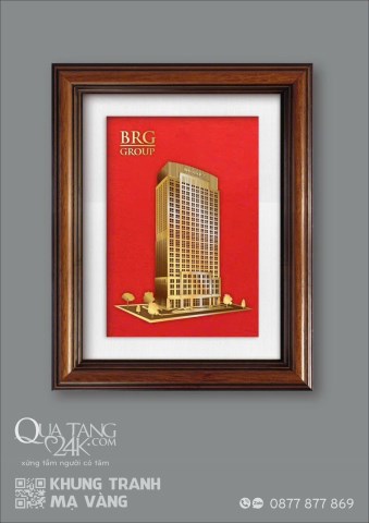 Khung tranh mạ vàng mô hình tòa nhà - Quà Tặng 24k  - Công Ty Cổ Phần Thương Hiệu 2IDEA